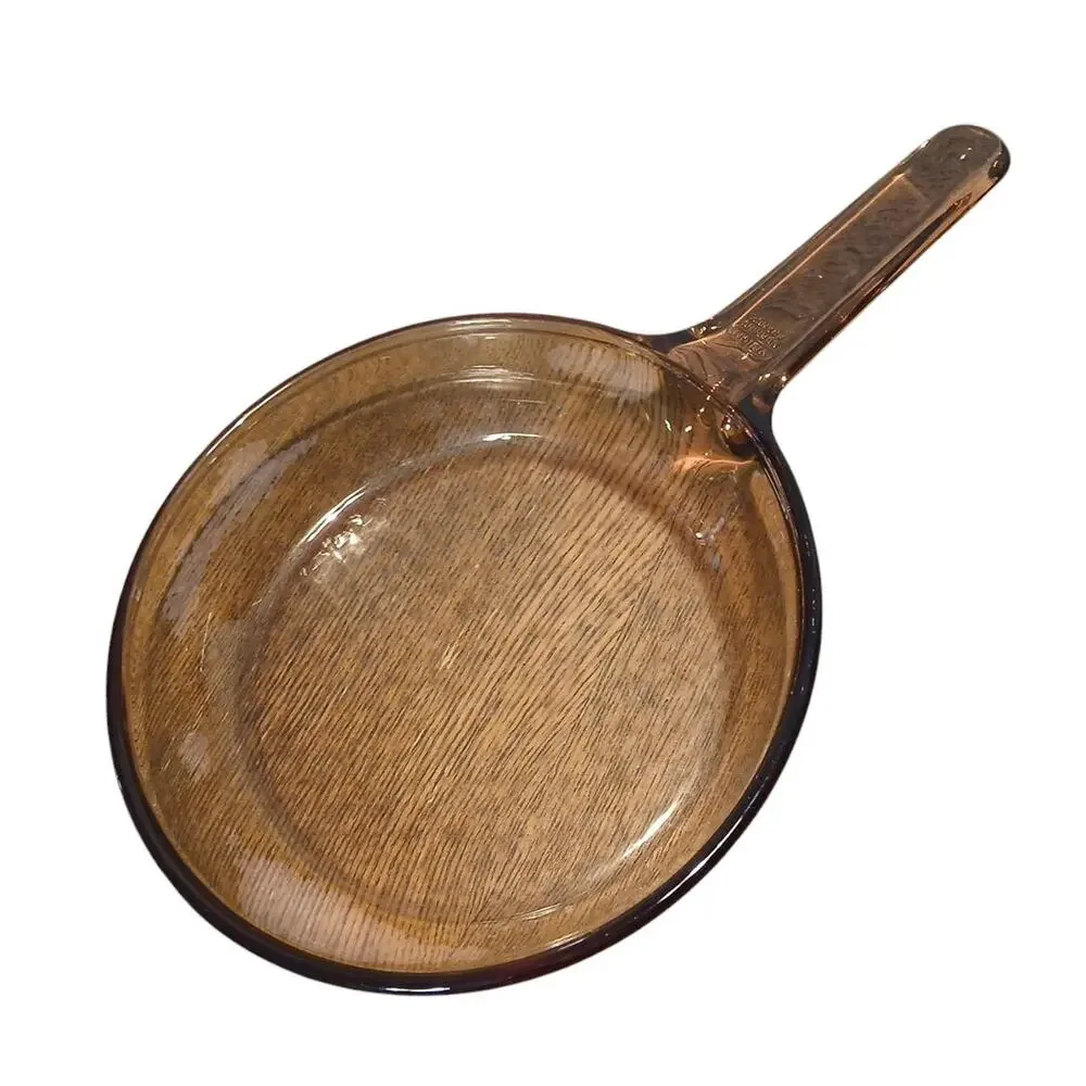 Vtg Vision Corning Ware Amber Waffle‎ Bottom Brown Pyrex 7